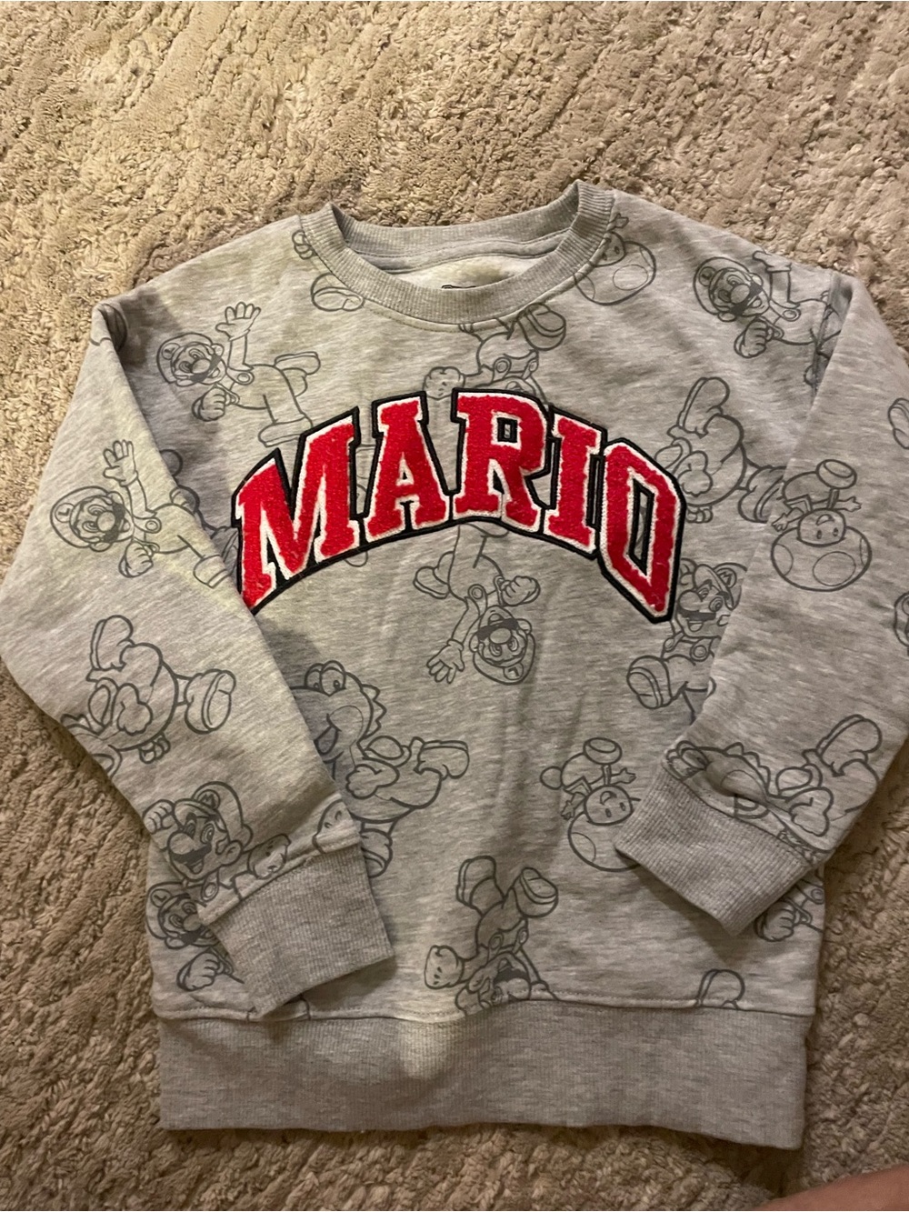 Nintendo Gray Kids Sweatshirt with Red MARIO Logo